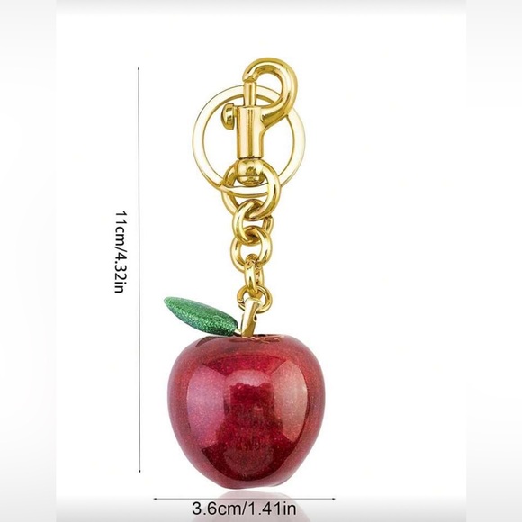 Elegant Red Apple Keychain 228 - Picture 4 of 4